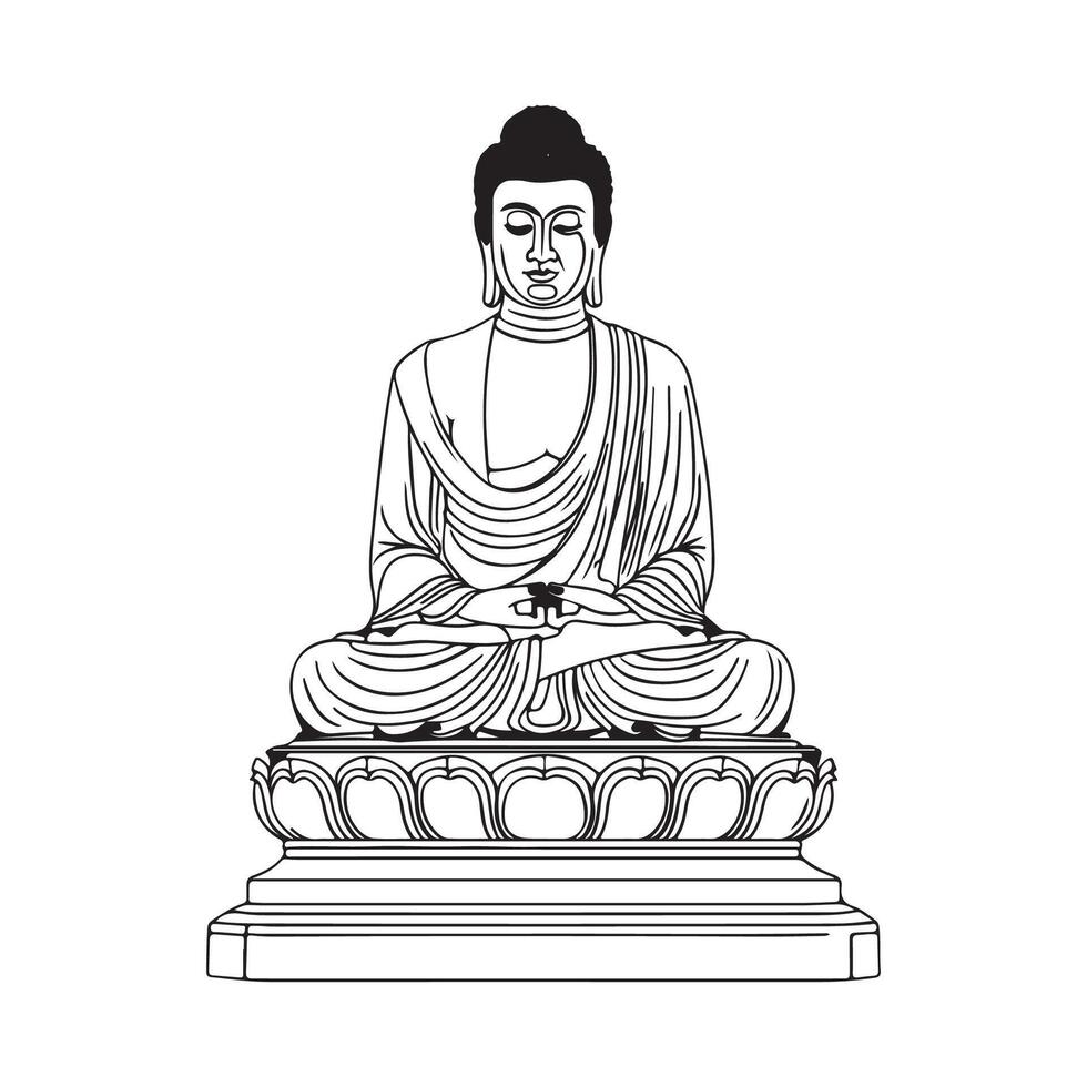 Buddha Statue Images. Buddha statue isolated on white background vector