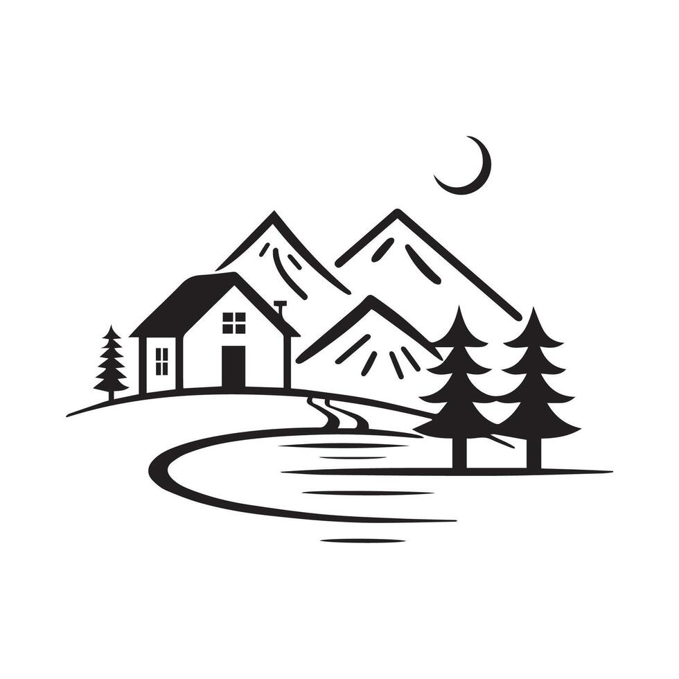 Mountain House Logo design, templete, Art, Icons, and Graphics vector