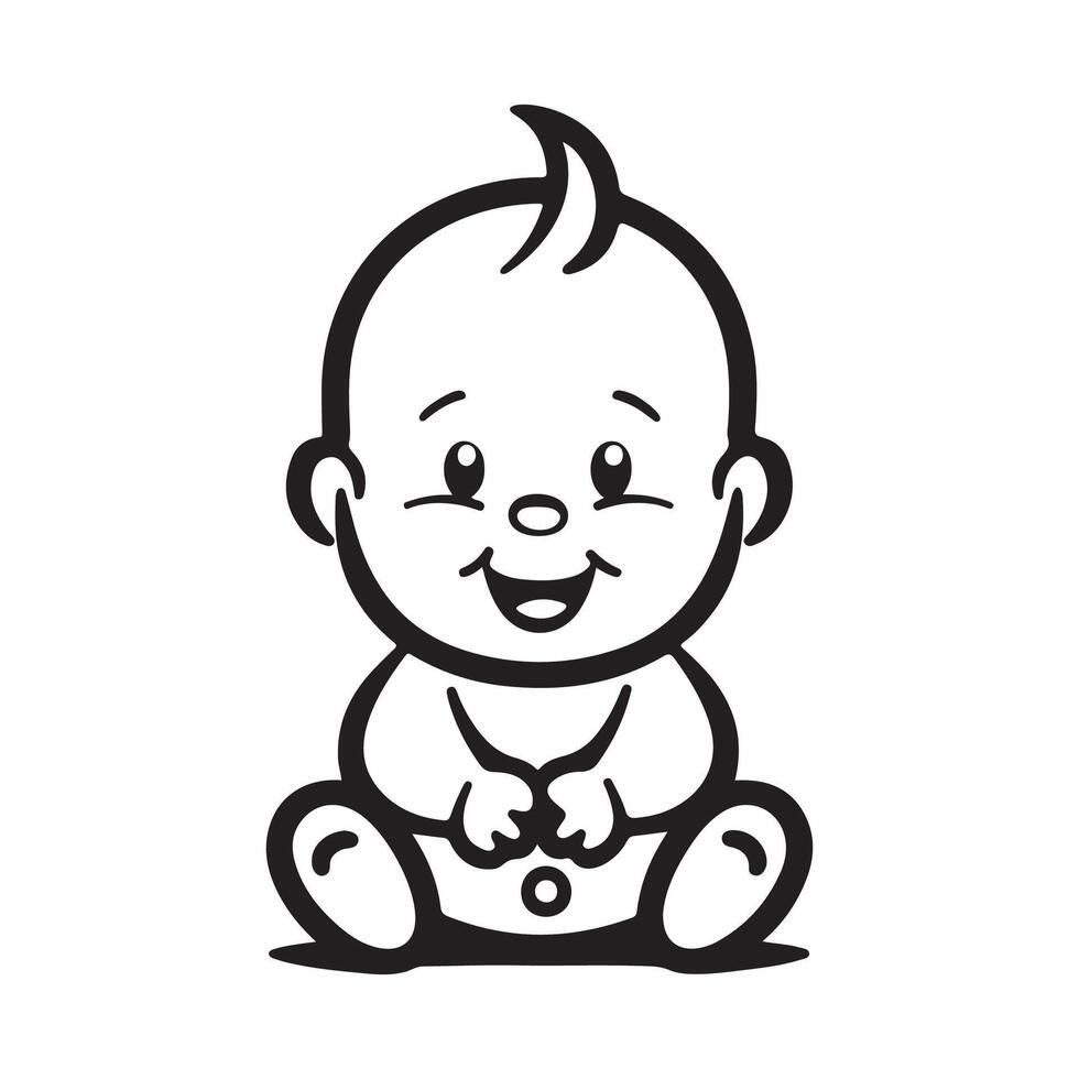 Cute Happy Baby Face Smile Logo Template Stock design Image vector
