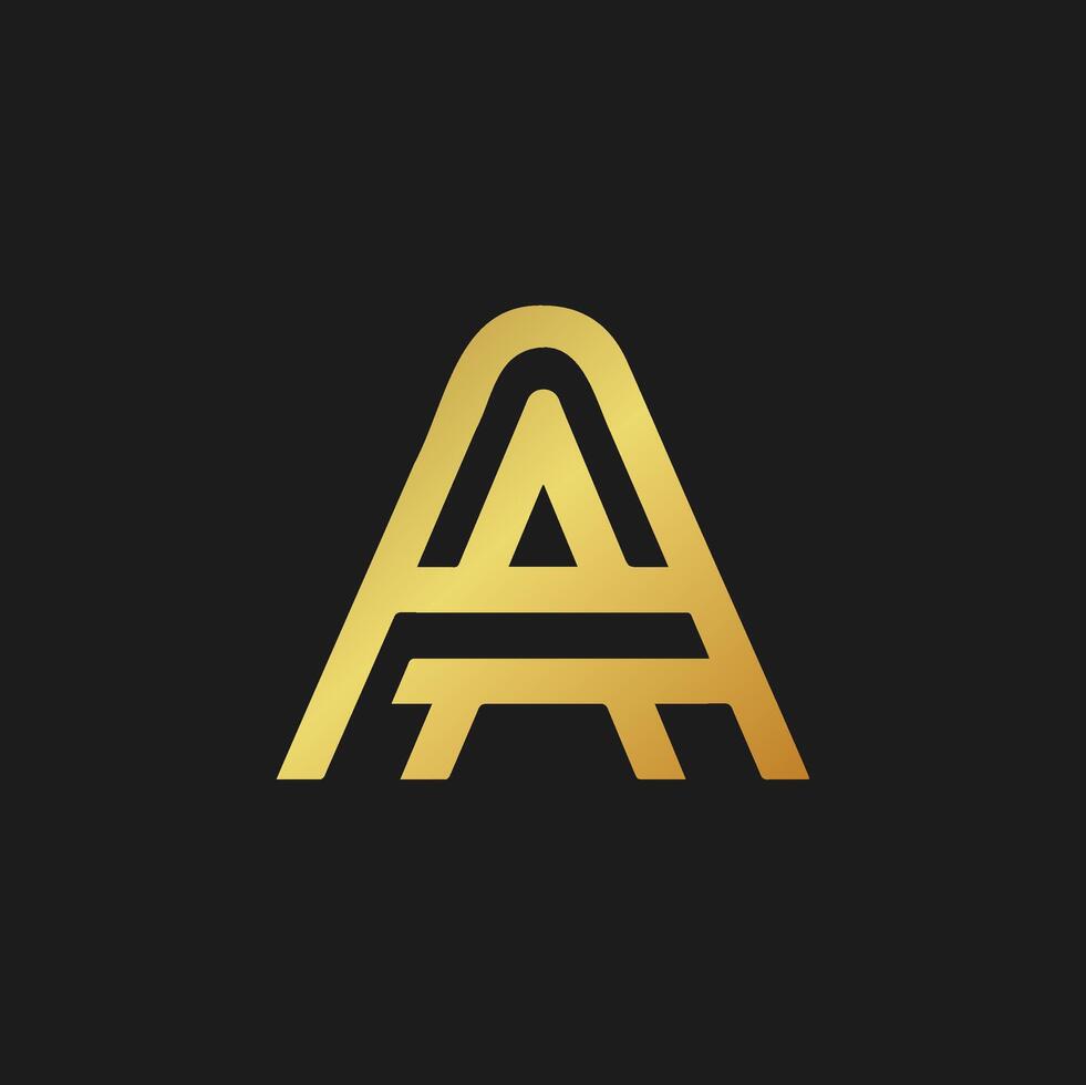 Latter A gold logo minimalist vector