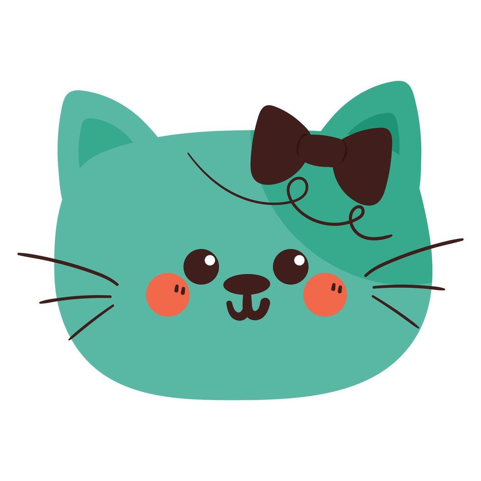 hand drawing cartoon cat sticker. cute animal drawing, doodle vector