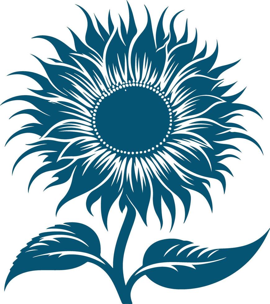 Sophisticated Black Silhouette of a Sunflower An Artistic Touch for Digital and Print Media vector