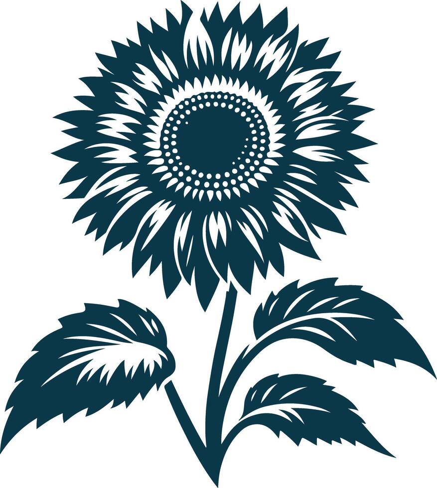 Silhouette of a Sunflower Perfect for Modern Graphic Design Projects vector