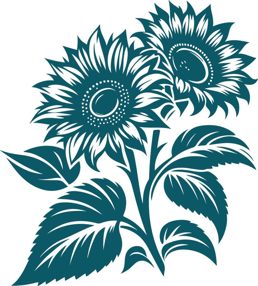 Silhouette of a Sunflower A Stunning Minimalist Design for Artistic Creations vector