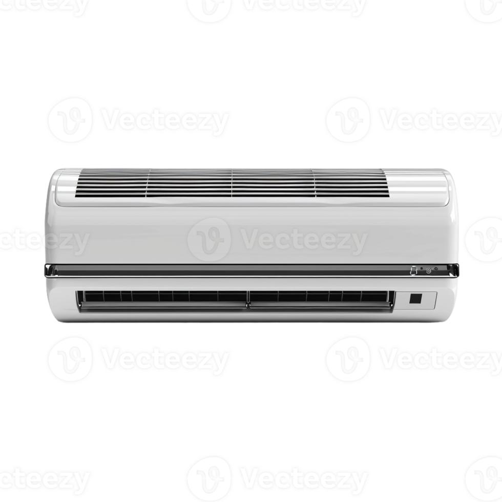 Front view of an air conditioner isolated against a transparent background png