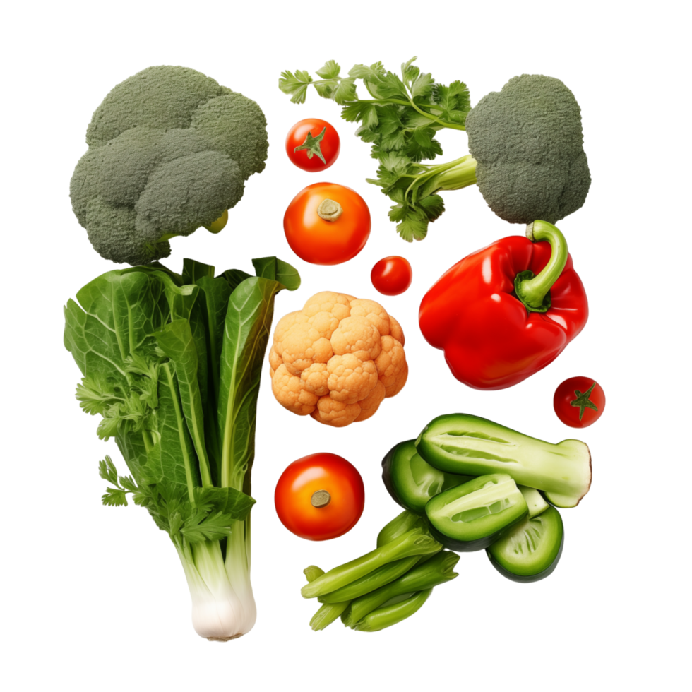 Assorted Fresh Vegetables On Transparent Background png