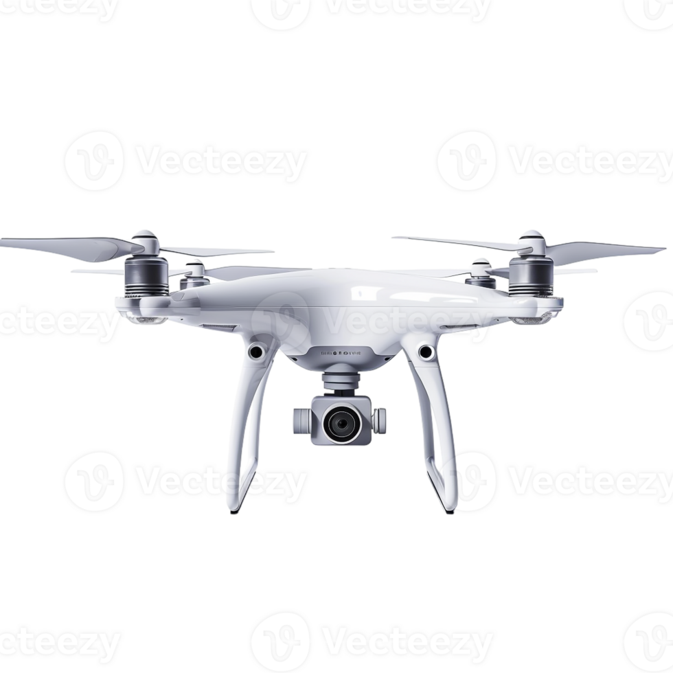 Drone with camera flying isolated on transparent background png
