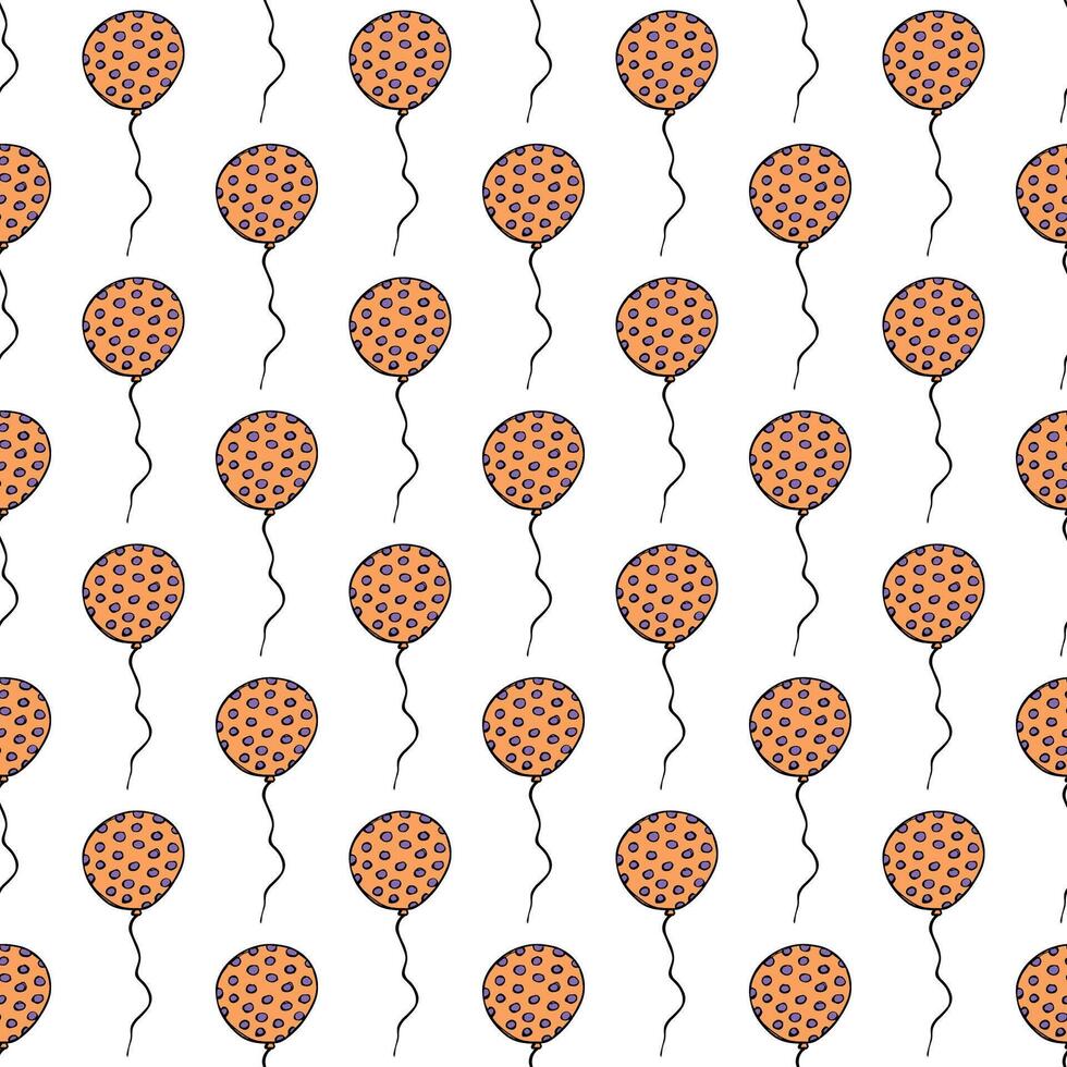 Holiday seamless pattern with flying balloon doodle for decorative print, wrapping paper, greeting cards, wallpaper and fabric vector