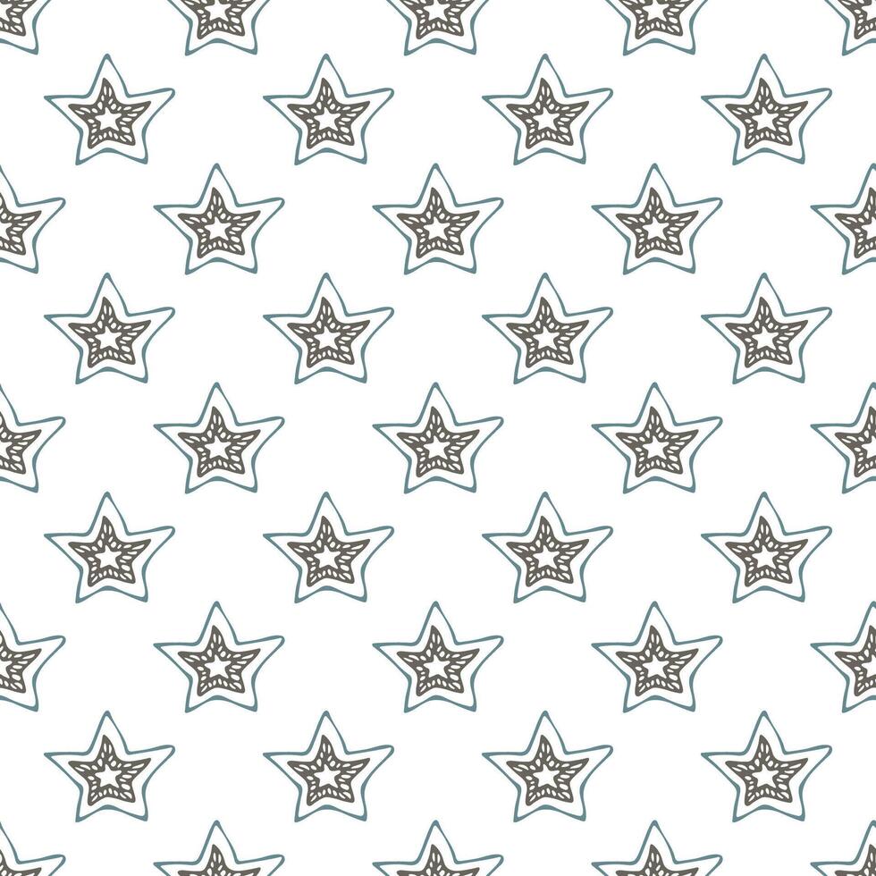 Seamless pattern with cute stars doodle for decorative print, wrapping paper, greeting cards, wallpaper and fabric vector