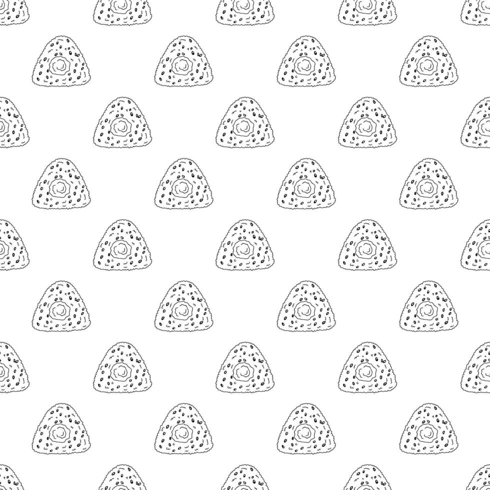 Seamless pattern with onigiri for decorative print, wrapping paper, menu, wallpaper and fabric vector