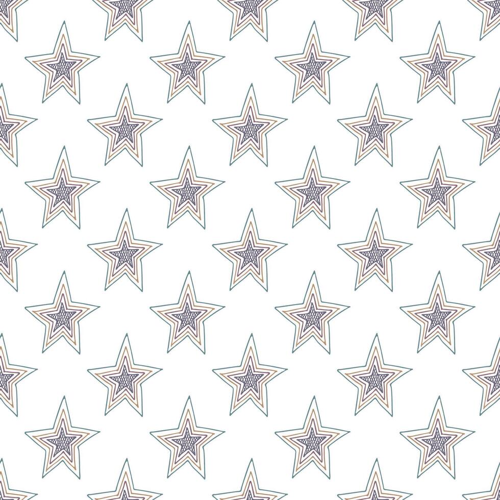 Seamless pattern with cute stars doodle for decorative print, wrapping paper, greeting cards, wallpaper and fabric vector