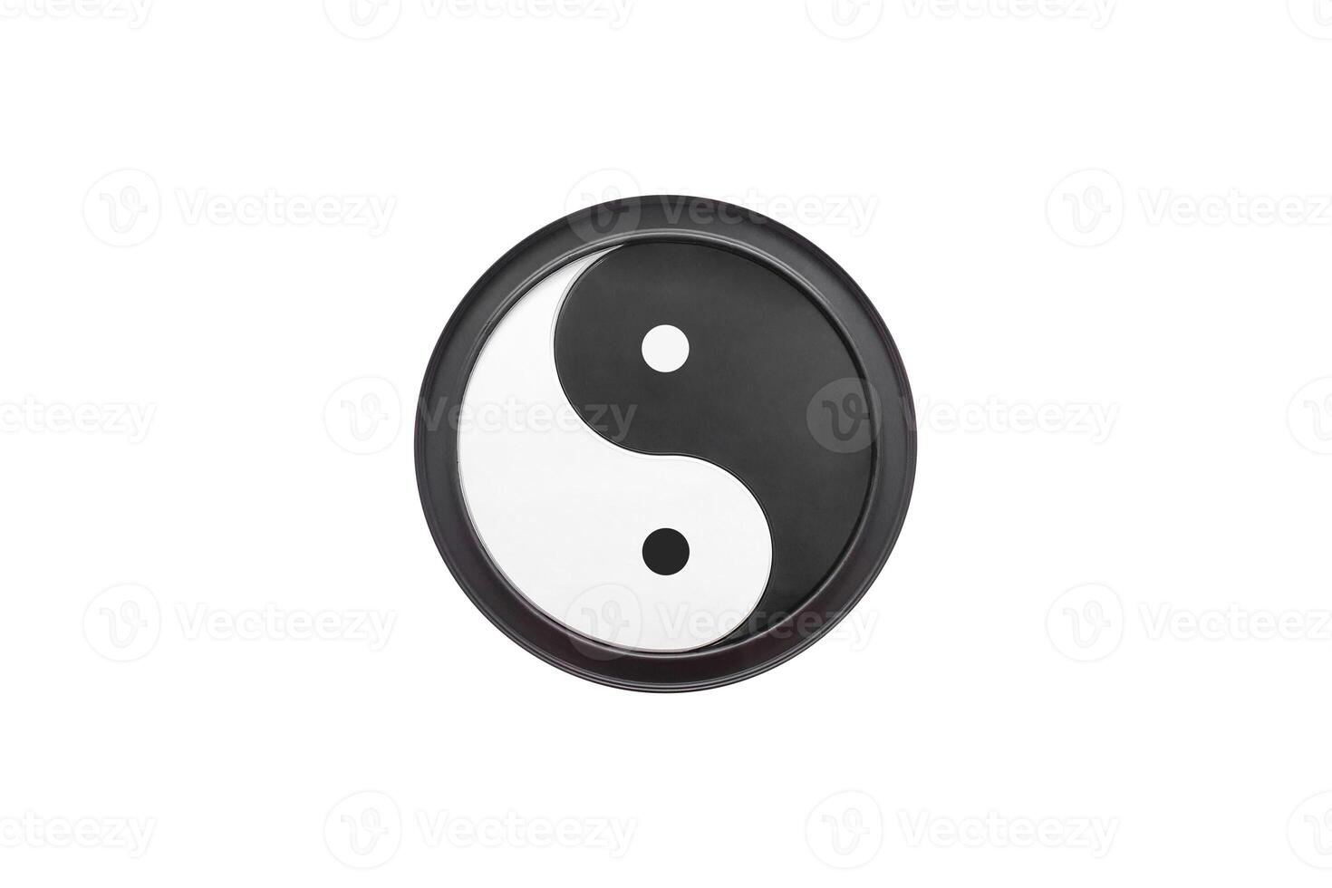 Yin Yang symbol on white background , Religious symbol representing religious of Taoism , clipping path photo