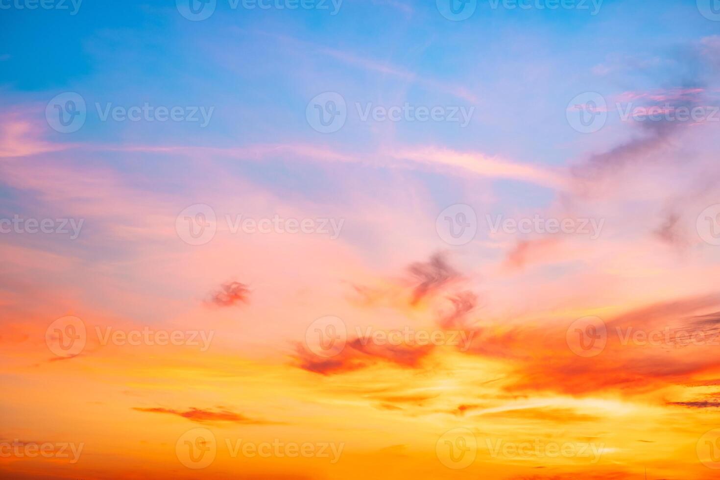 Beautiful , luxury soft gradient orange gold clouds and sunlight on the blue sky perfect for the background, take in everning,Twilight, Large size, high definition landscape photo
