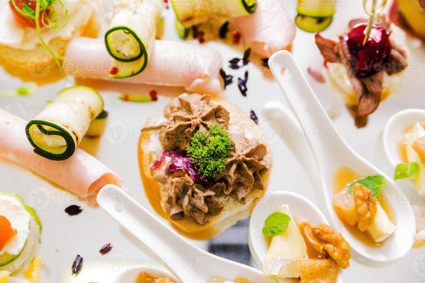Gourmet Appetizers on White Plate photo