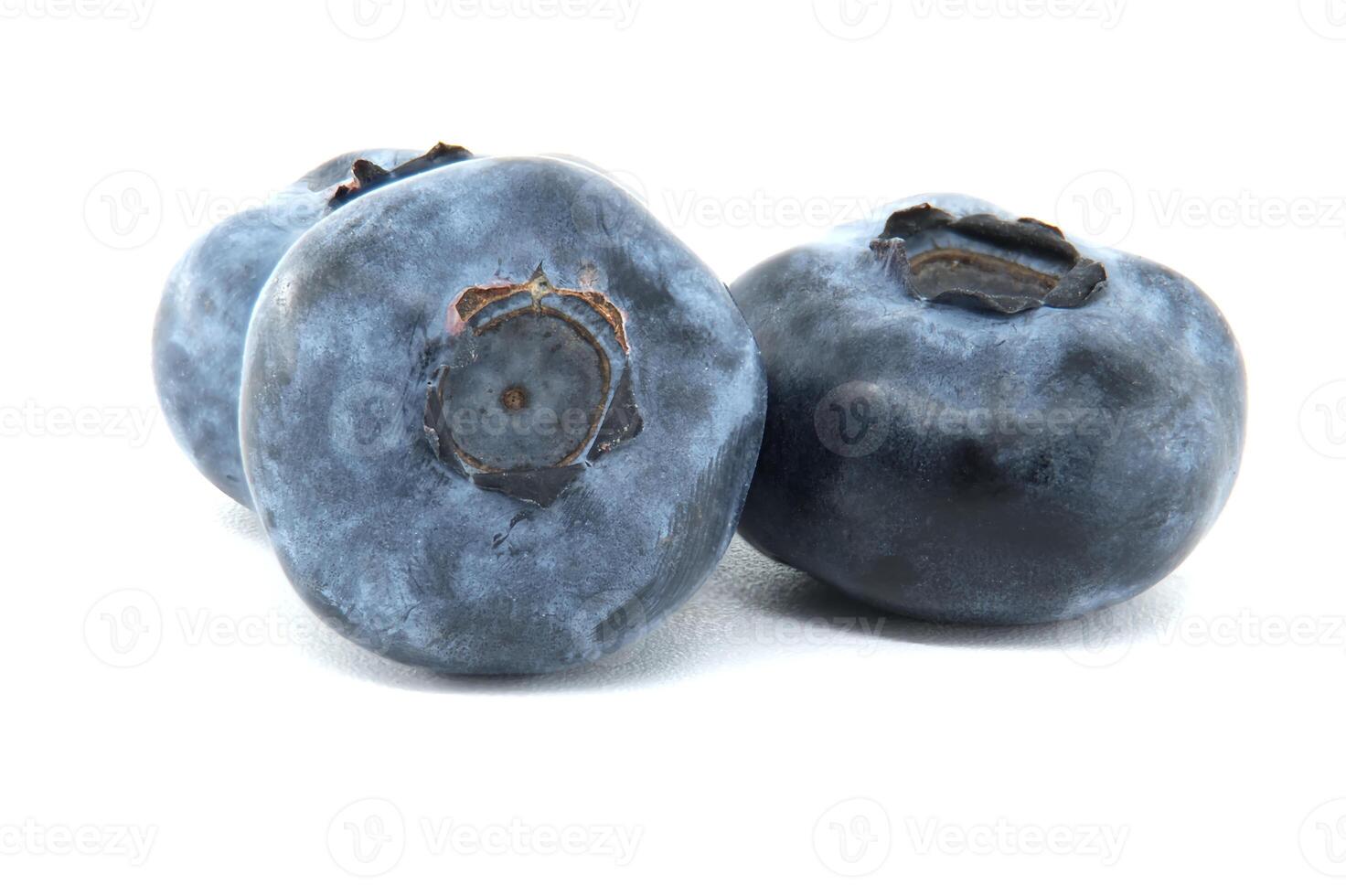 Close-up of fresh blueberries on a white background photo