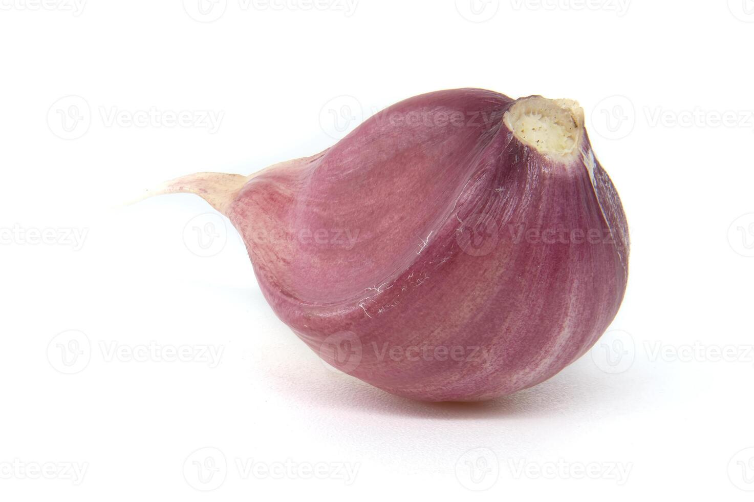 Fresh single garlic clove isolated on a white background photo
