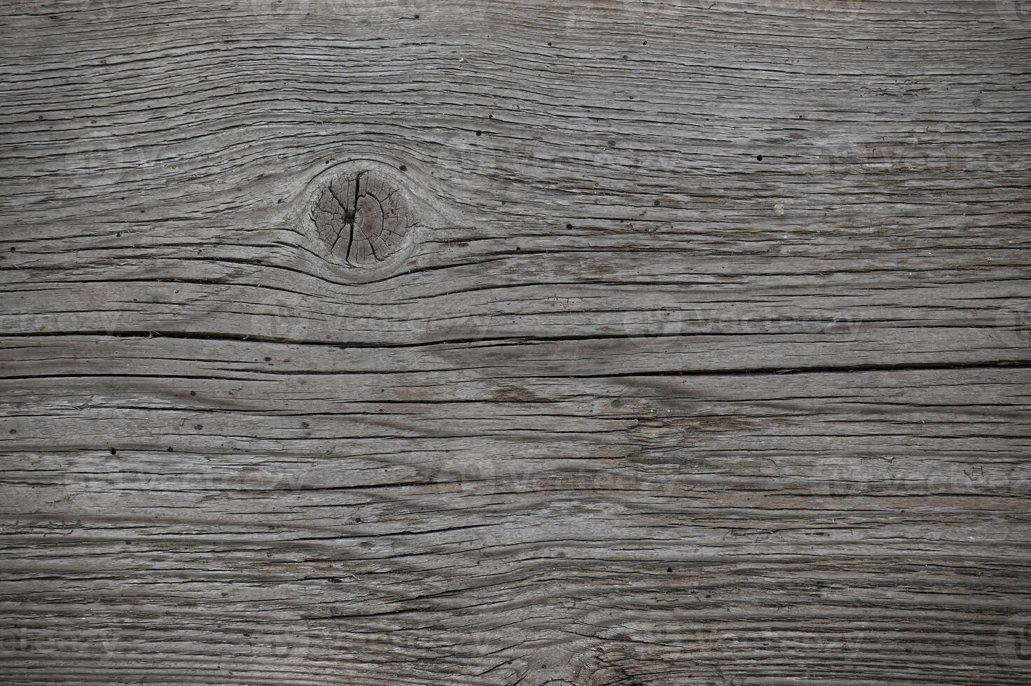 Weathered wooden surface with significant cracking and crevices photo