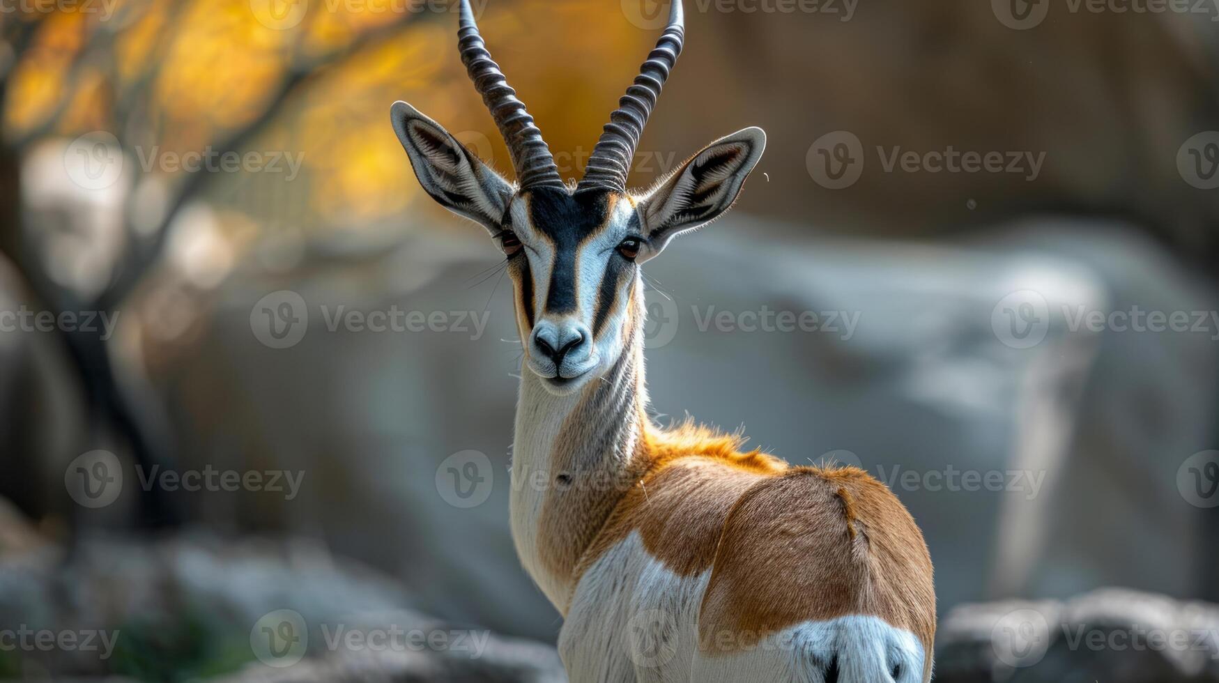 Close-up of a gazelle standing in the wild photo
