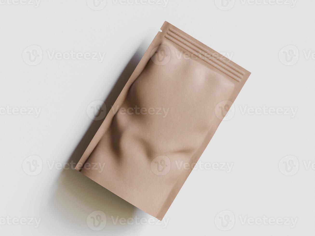 Paper Pouch Packaging MockUp Design isolated on gray background photo
