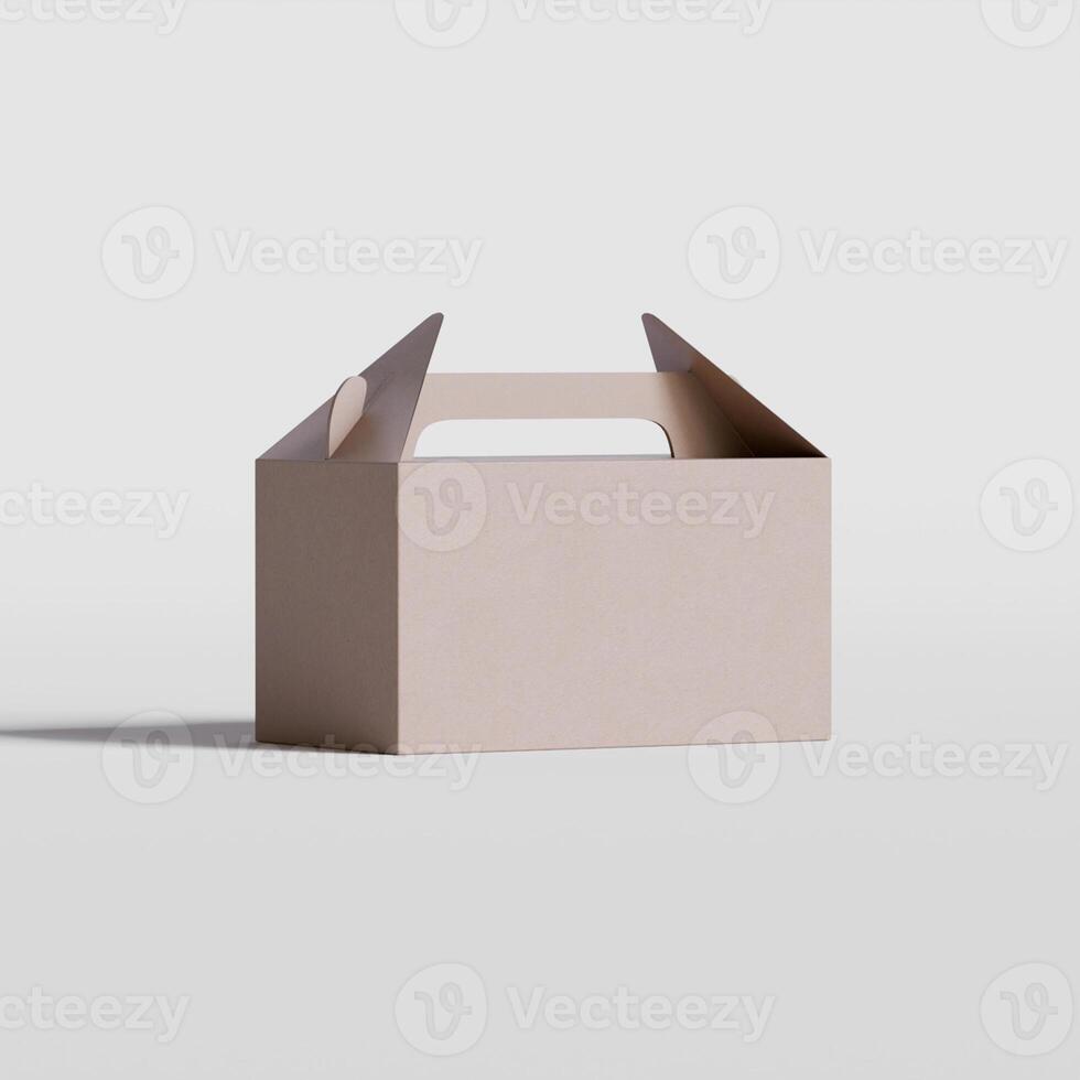 Cardboard boxes on gray background 3D illustration photo