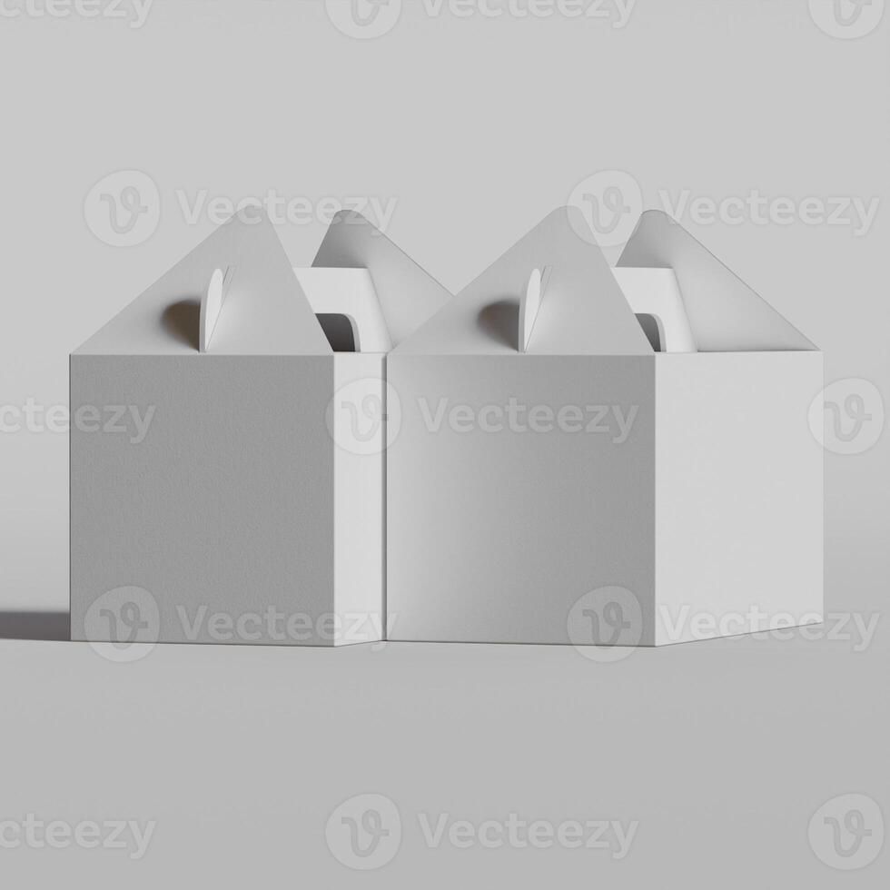 Cardboard boxes on gray background 3D illustration photo