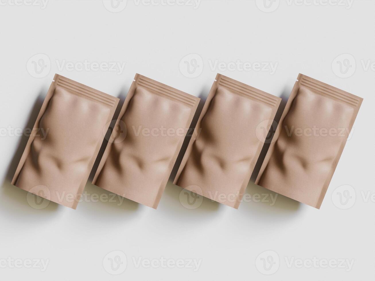 Paper Pouch Packaging MockUp Design isolated on gray background photo