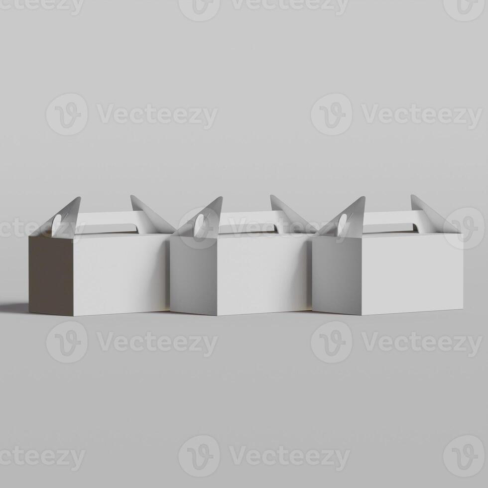 Cardboard boxes on gray background 3D illustration photo