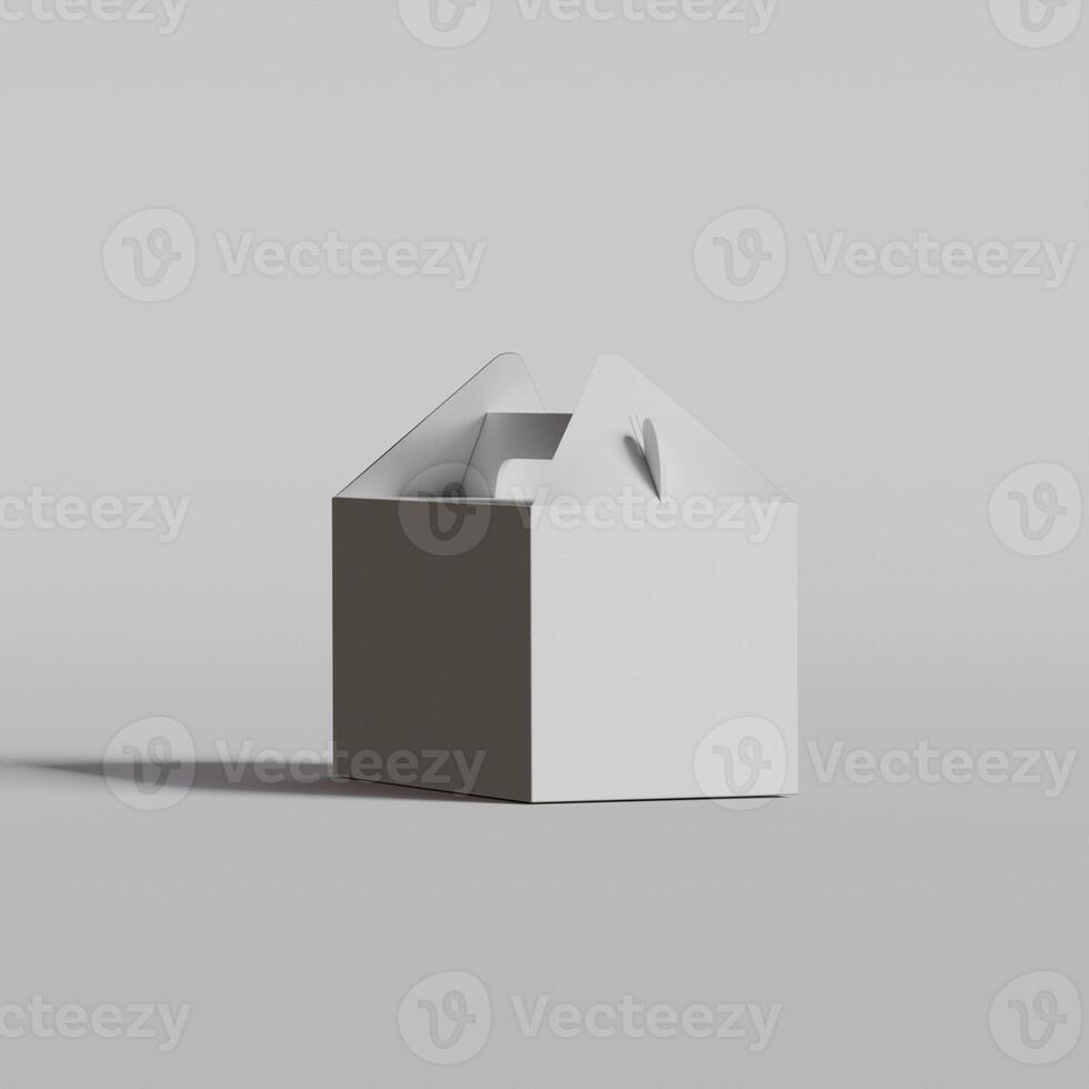 Cardboard boxes on gray background 3D illustration photo
