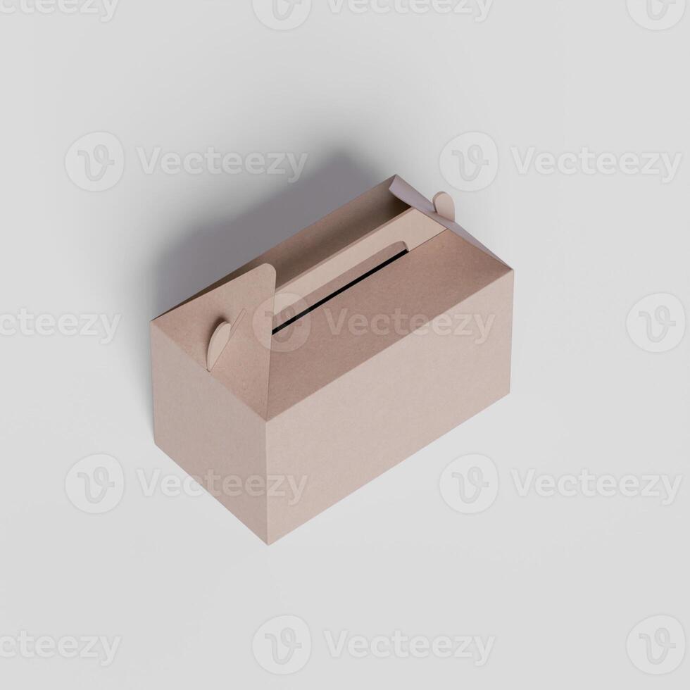Cardboard boxes on gray background 3D illustration photo