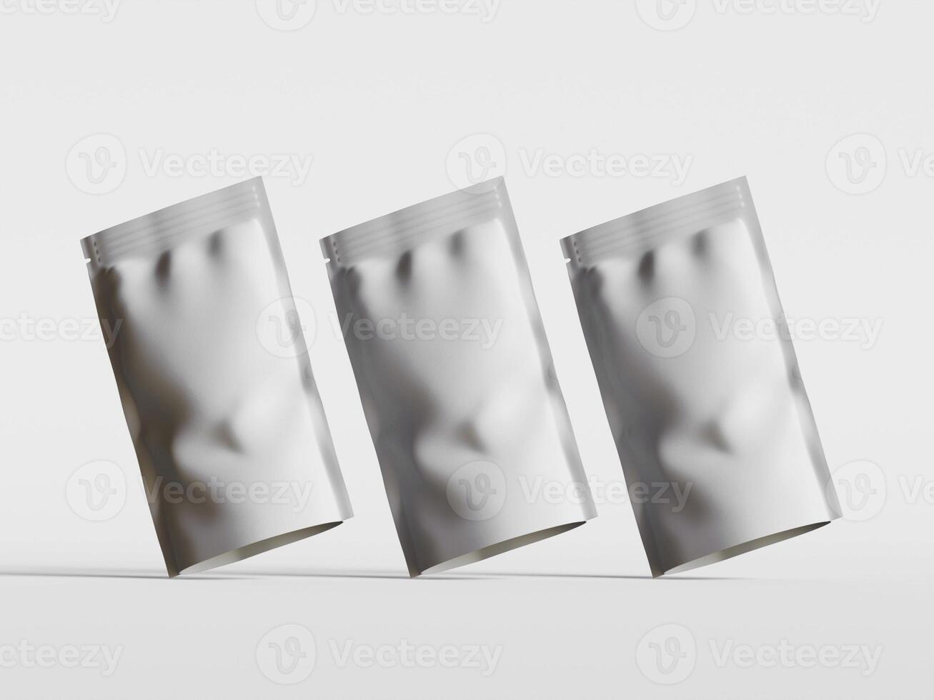 Paper Pouch Packaging MockUp Design isolated on gray background photo
