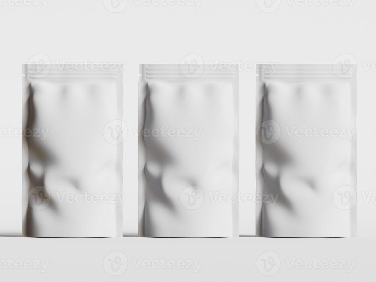Paper Pouch Packaging MockUp Design isolated on gray background photo