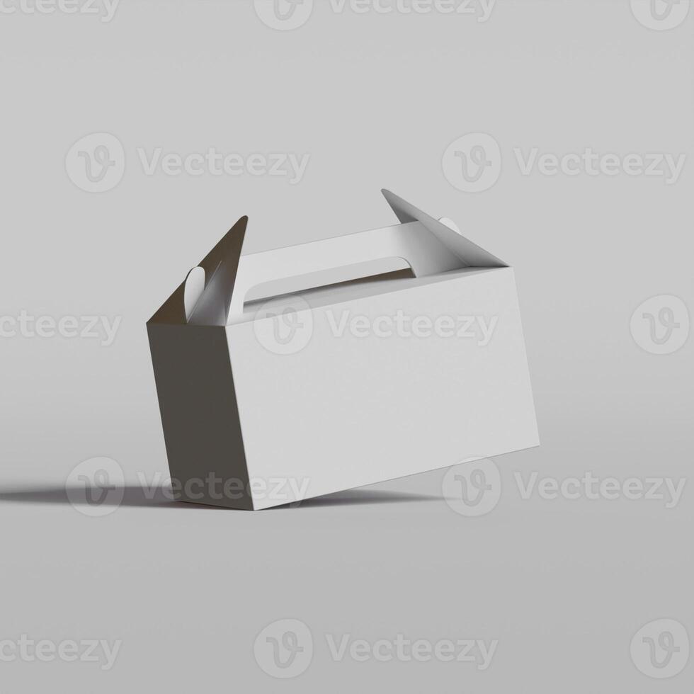 Cardboard boxes on gray background 3D illustration photo