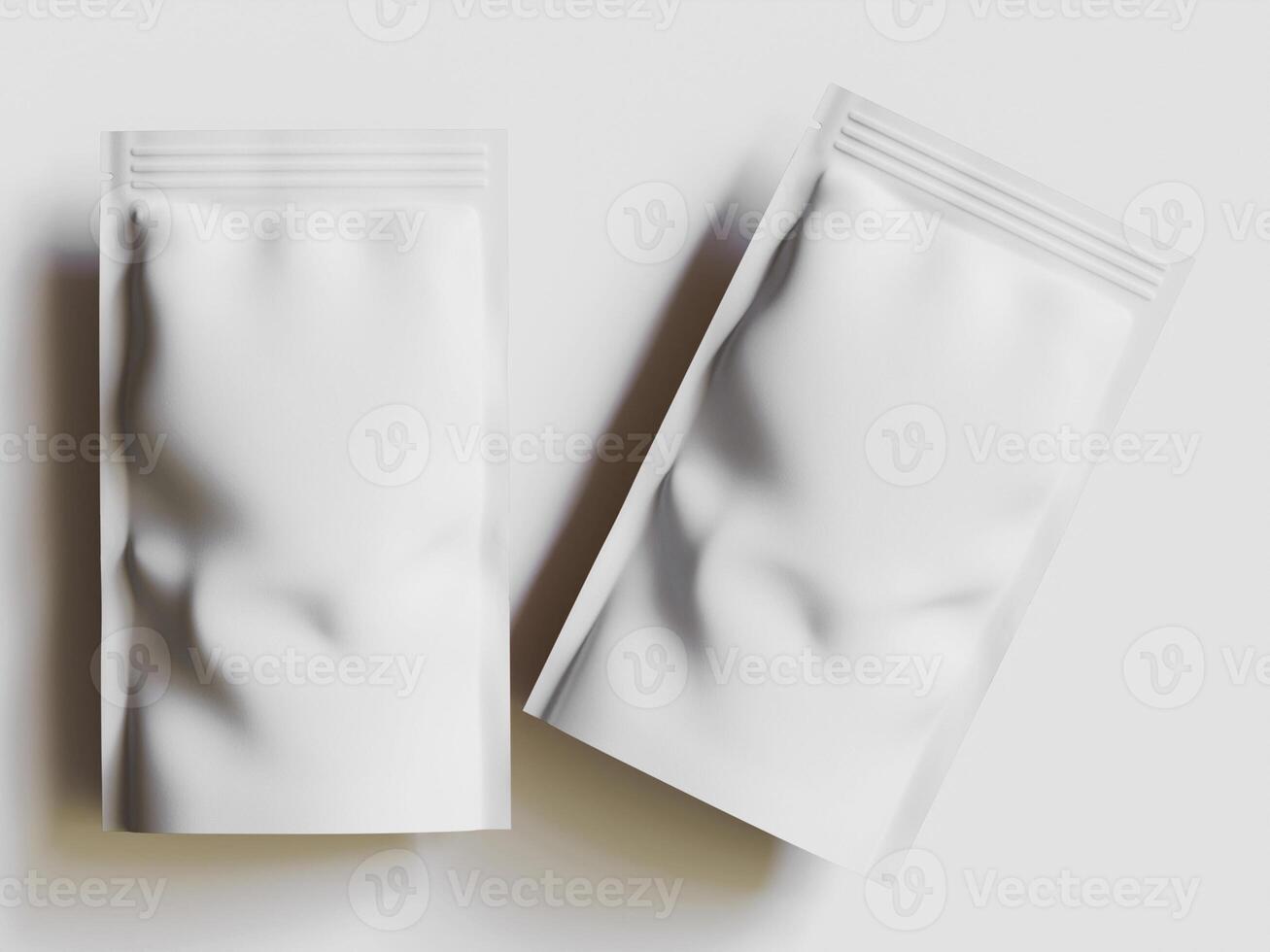 Paper Pouch Packaging MockUp Design isolated on gray background photo