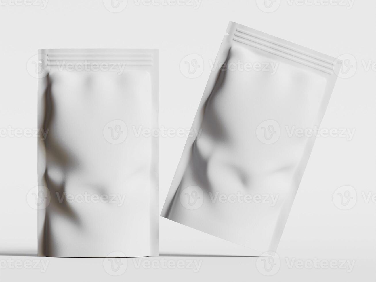 Paper Pouch Packaging MockUp Design isolated on gray background photo