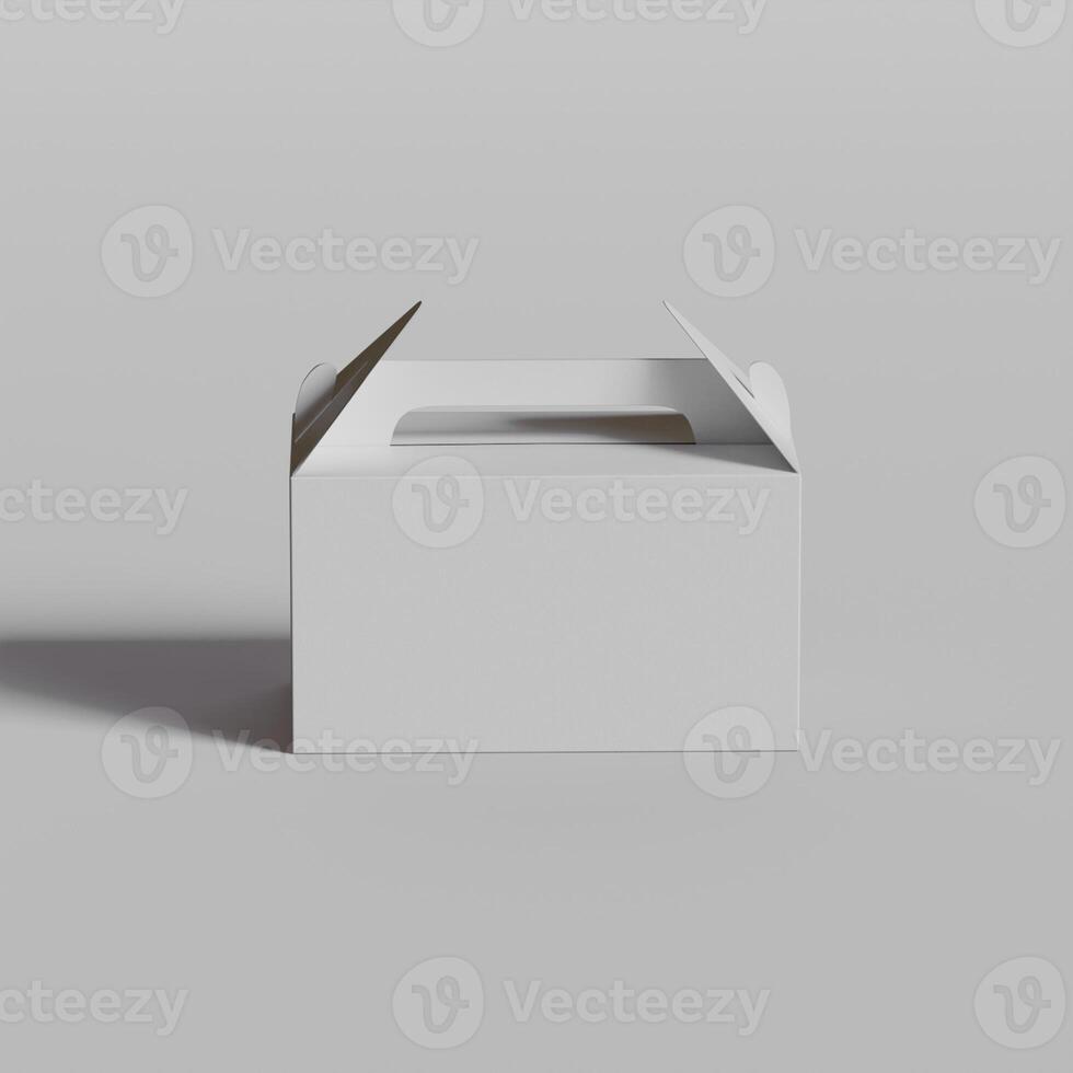 Cardboard boxes on gray background 3D illustration photo