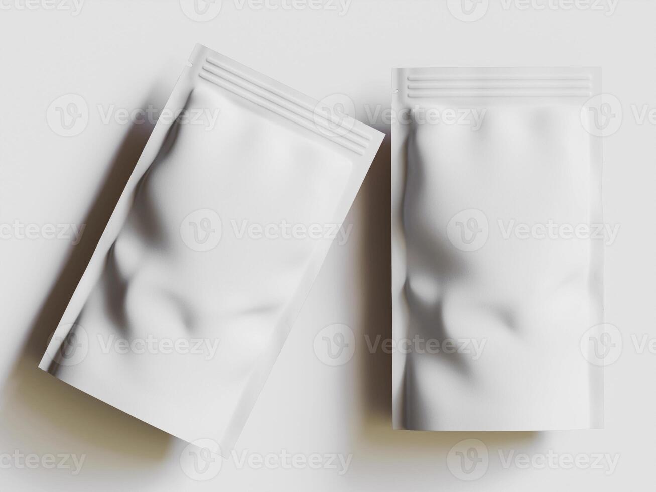 Paper Pouch Packaging MockUp Design isolated on gray background photo