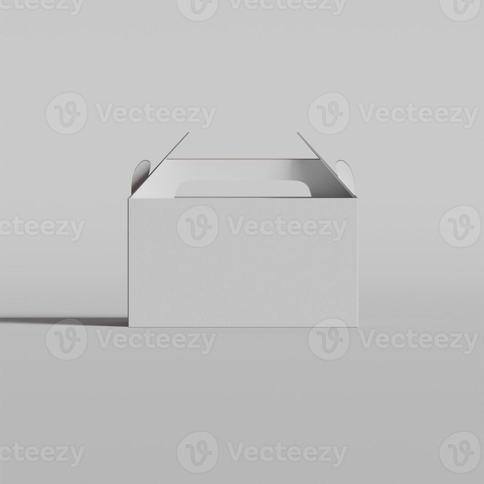 Cardboard boxes on gray background 3D illustration photo