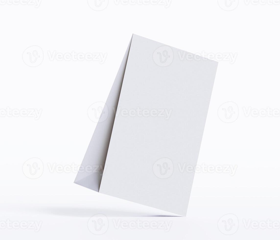 Kraft paper food bag packaging mock-up white color 3D Rendering ISOLATED on white background photo