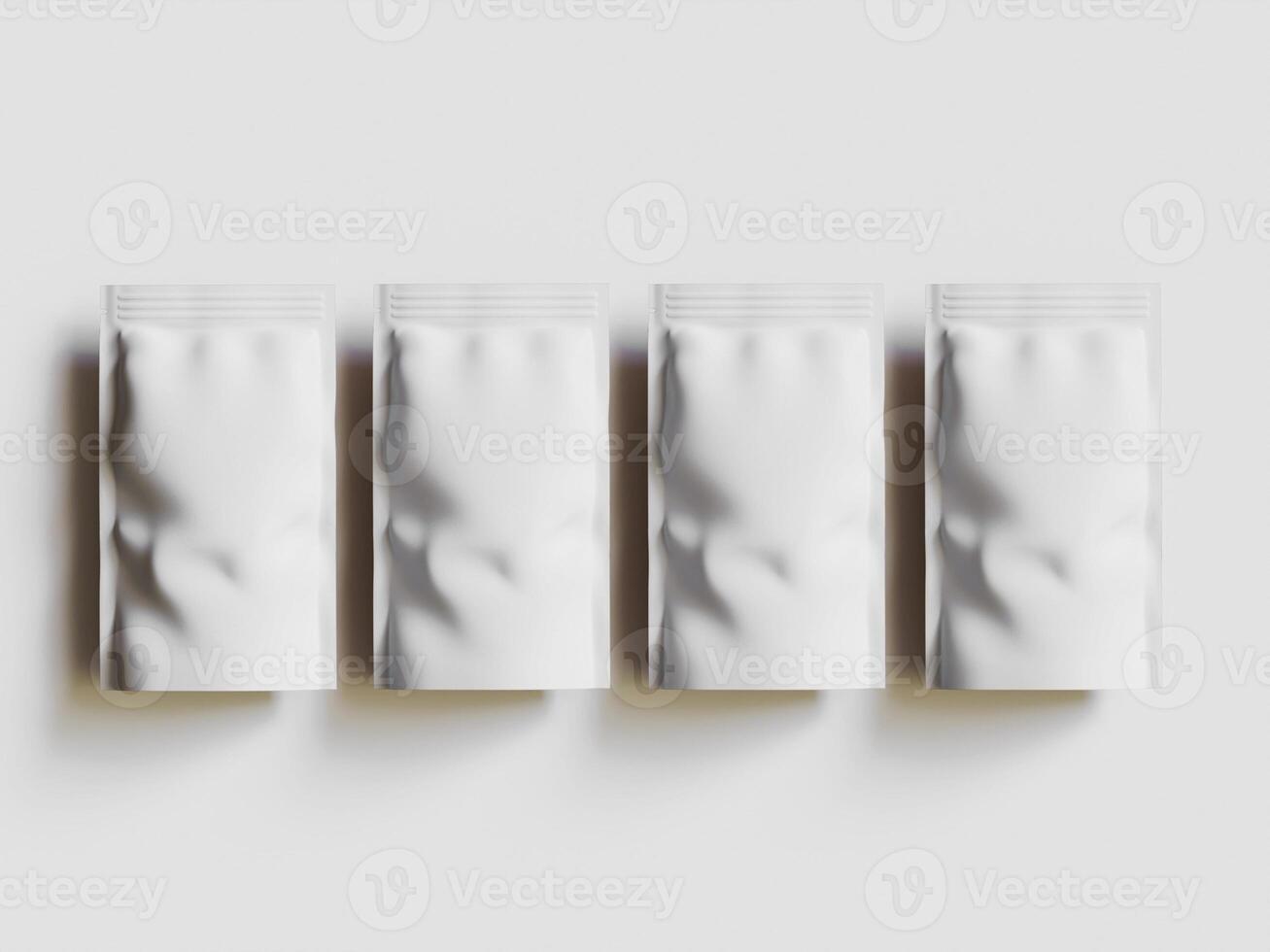 Paper Pouch Packaging MockUp Design isolated on gray background photo