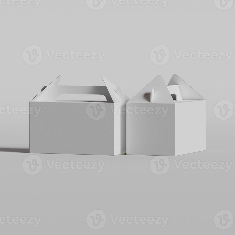 Cardboard boxes on gray background 3D illustration photo