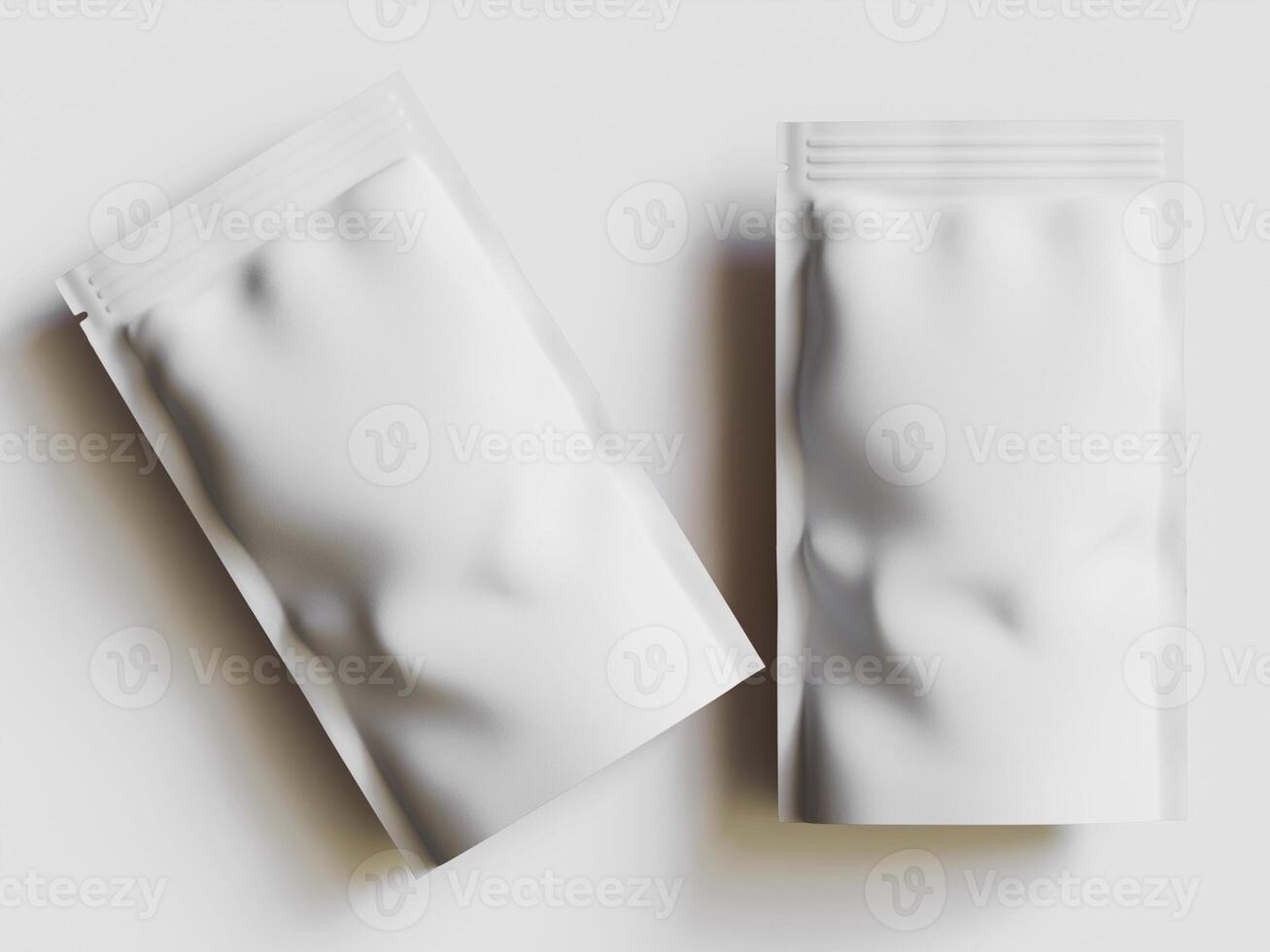 Paper Pouch Packaging MockUp Design isolated on gray background photo