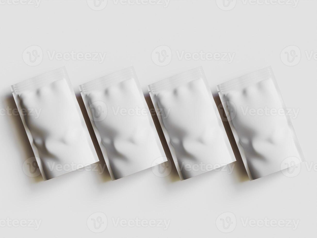 Paper Pouch Packaging MockUp Design isolated on gray background photo