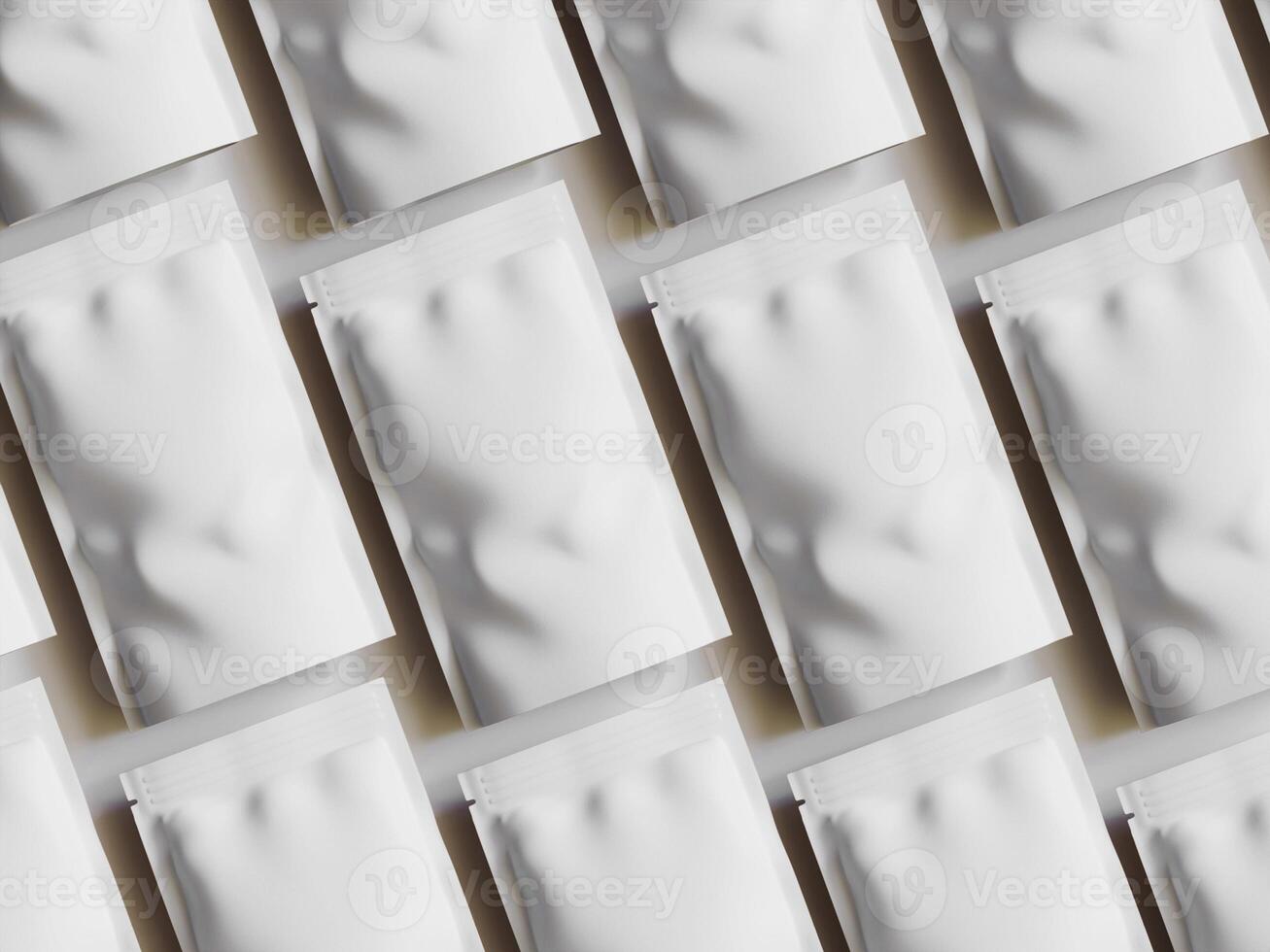 Paper Pouch Packaging MockUp Design isolated on gray background photo