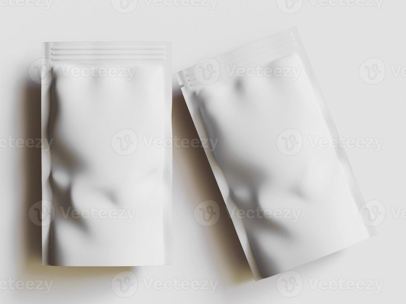 Paper Pouch Packaging MockUp Design isolated on gray background photo