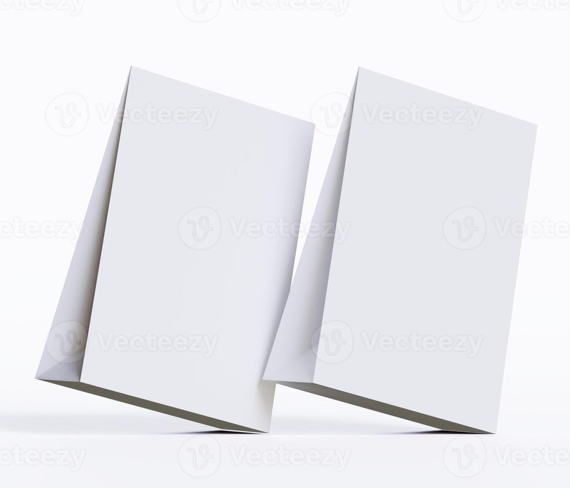 Kraft paper food bag packaging mock-up white color 3D Rendering ISOLATED on white background photo