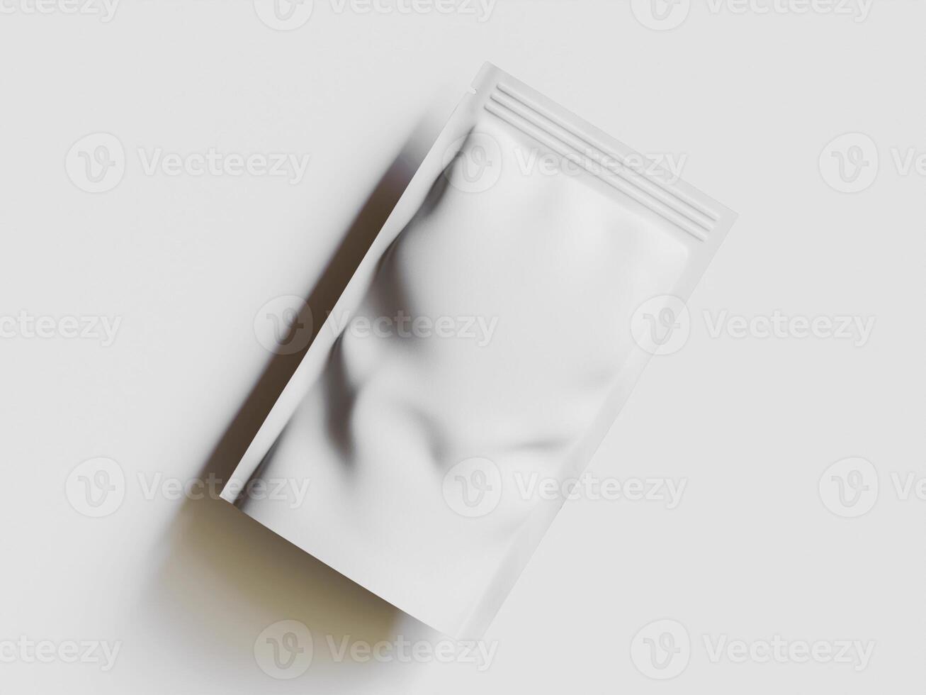 Paper Pouch Packaging MockUp Design isolated on gray background photo