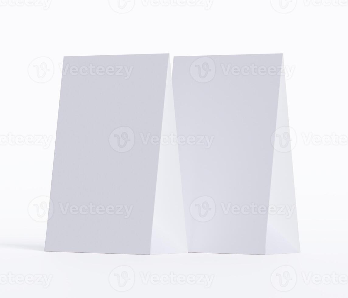 Kraft paper food bag packaging mock-up white color 3D Rendering ISOLATED on white background photo