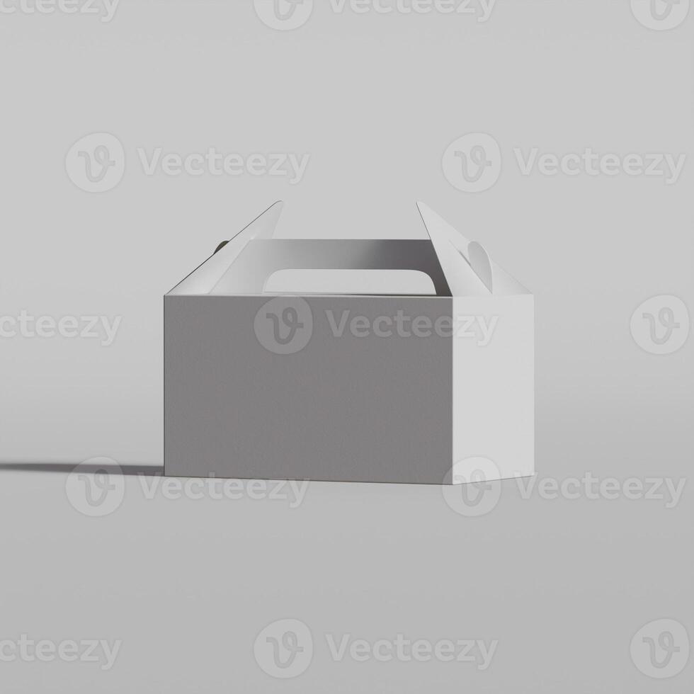 Cardboard boxes on gray background 3D illustration photo