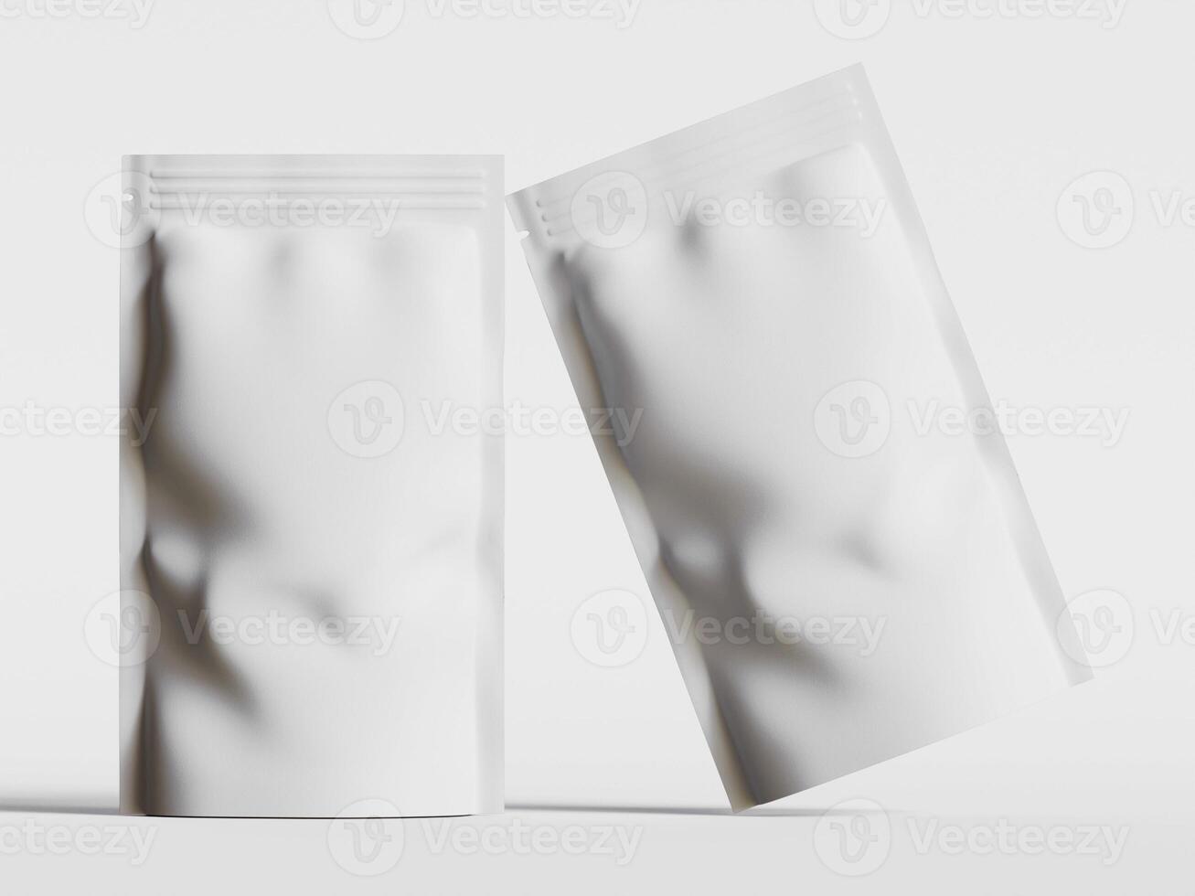 Paper Pouch Packaging MockUp Design isolated on gray background photo
