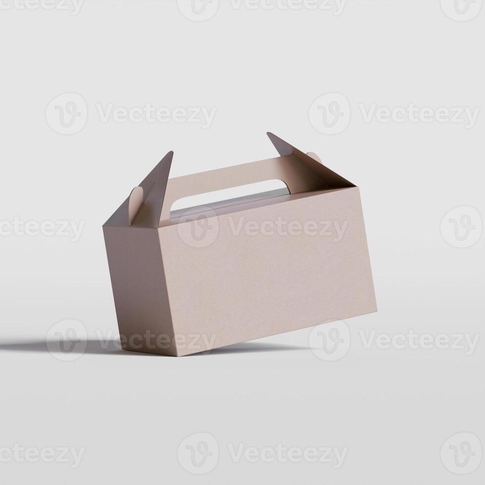 Cardboard boxes on gray background 3D illustration photo